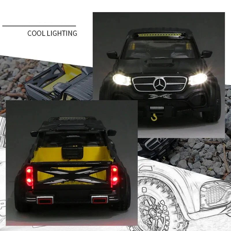 1:28 X-Class 6*6 Wheel Alloy Pickup Car for Gift