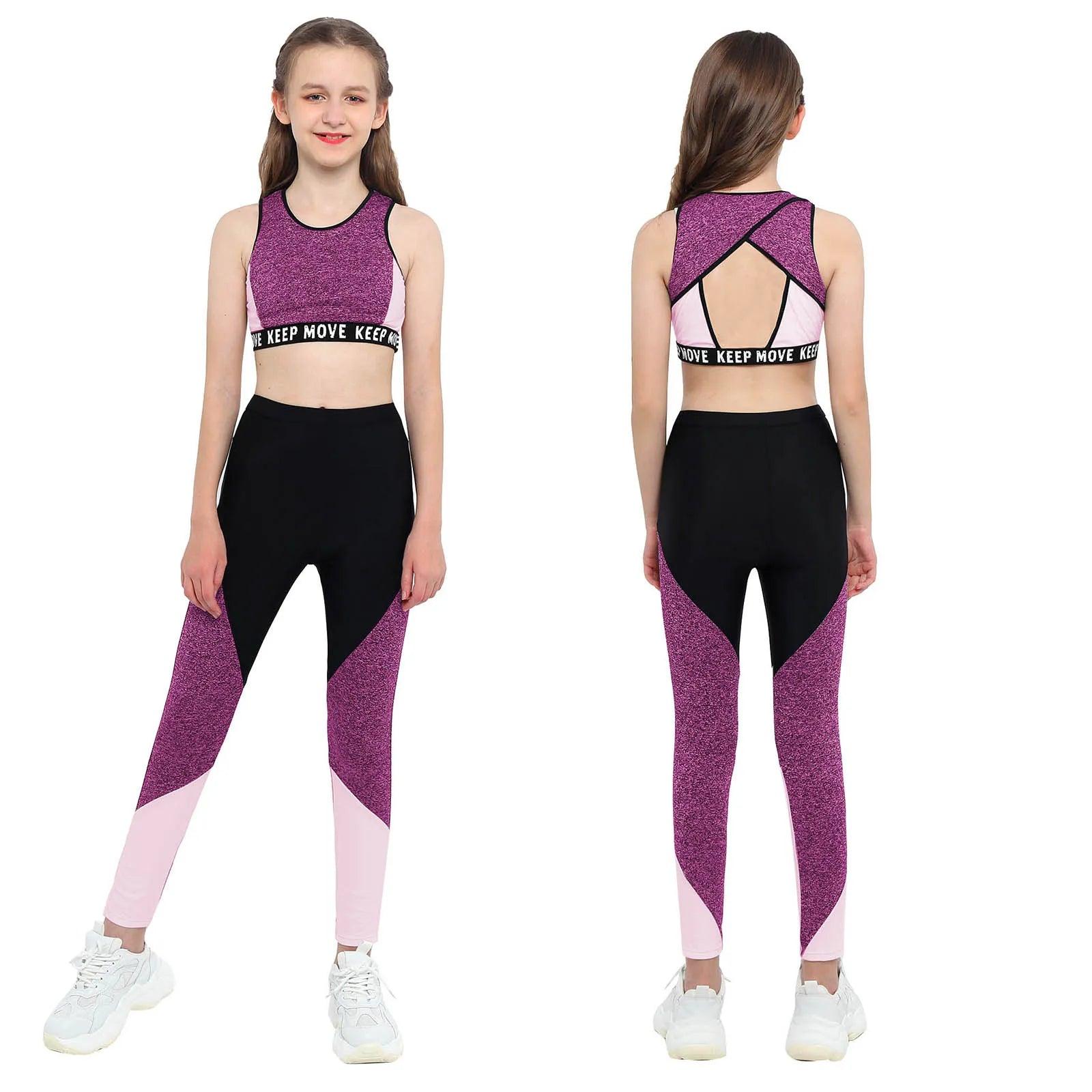 Kids Girls Sportswear Workout Gymnastics Outfits - Venus Trendy Fashion Online