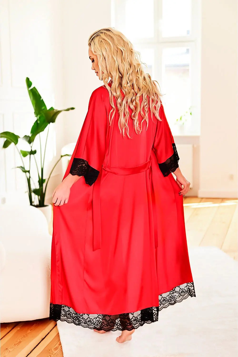 High-Quality Long Satin Luxurious Sumatra Bathrobe - Venus Trendy Fashion Online