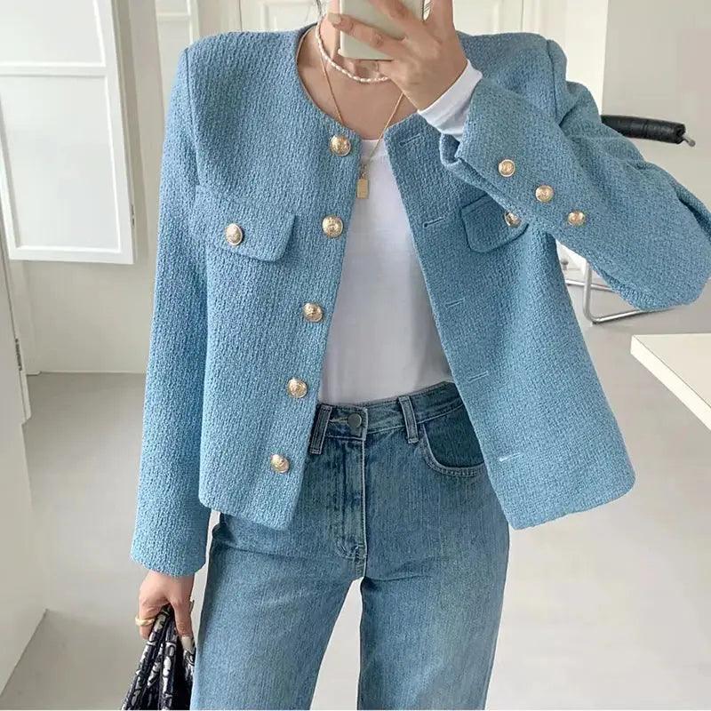 High-end Button Short Slim Korean Style Coats - Venus Trendy Fashion Online