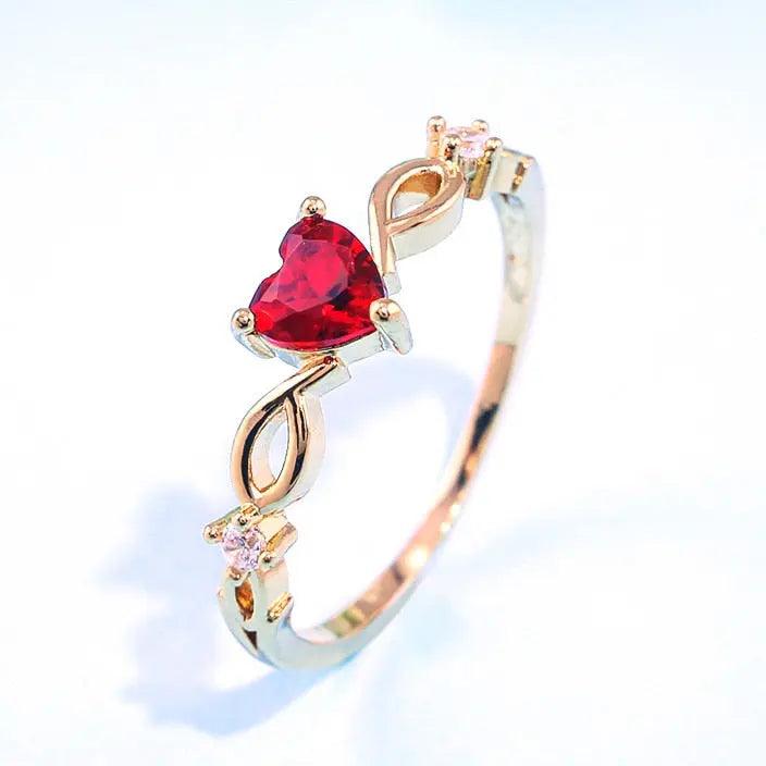 Huitan Simple Heart Ring - Venus Trendy Fashion Online