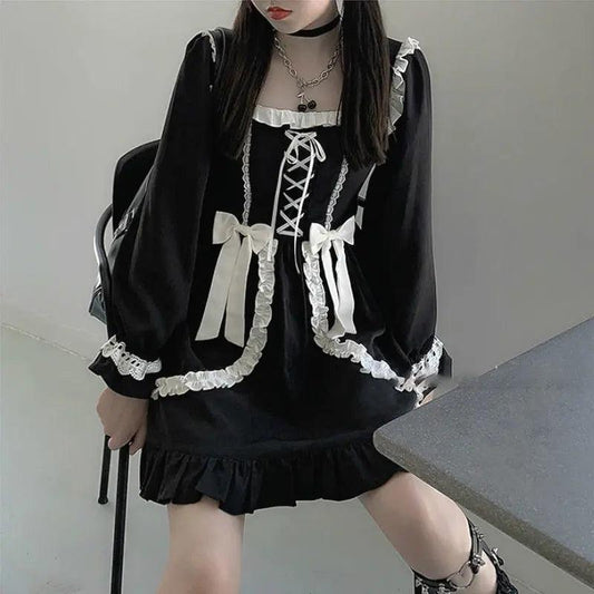 Japanese Lolita Gothic Dress Girl - Venus Trendy Fashion Online