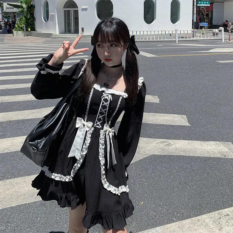 Japanese Lolita Gothic Dress Girl - Venus Trendy Fashion Online