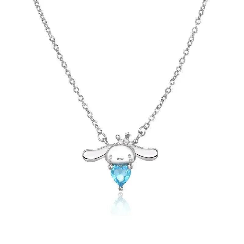 Kawaii Cinnamonroll Sea Blue Heart Necklace for Gift - Venus Trendy Fashion Online