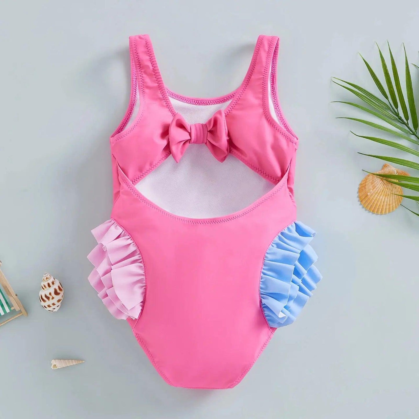 Kids Cartoon Seahorse Backless Ruffles Swimwear - Venus Trendy Fashion Online