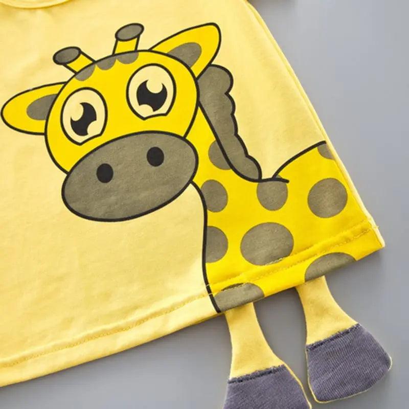 Kids Cute 3D Cartoon Design T-Shirt And Shorts Set - Venus Trendy Fashion Online