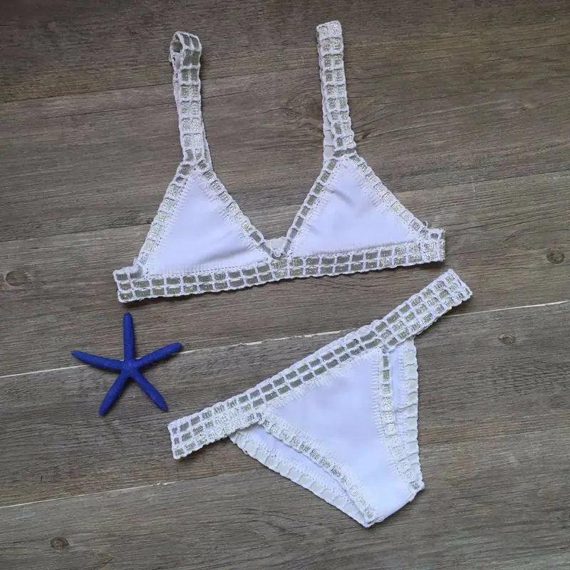 Knitted Stitching Swimsuit Set - Venus Trendy Fashion Online