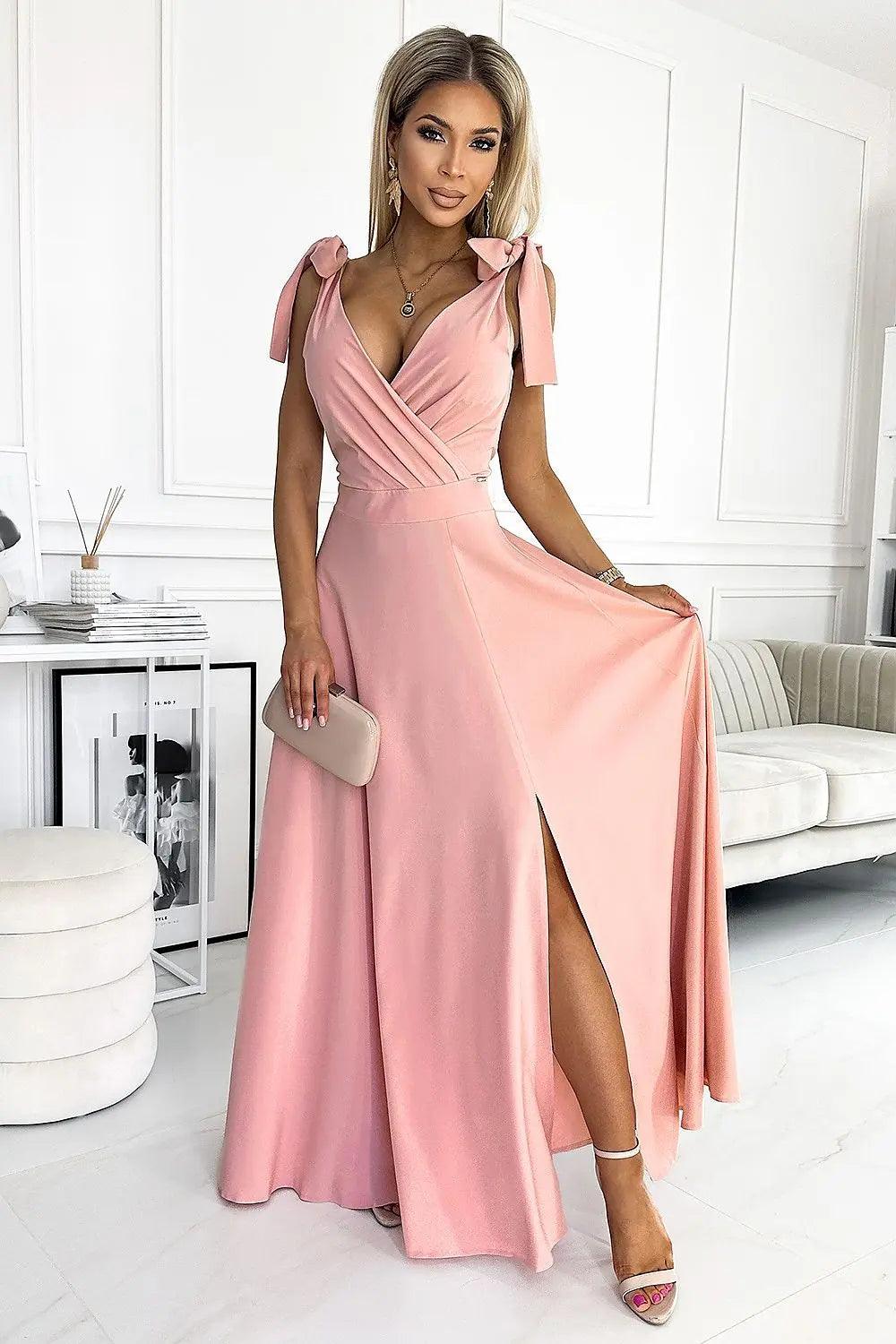 Long Pink Color Trendy Style Evening dress - Venus Trendy Fashion Online