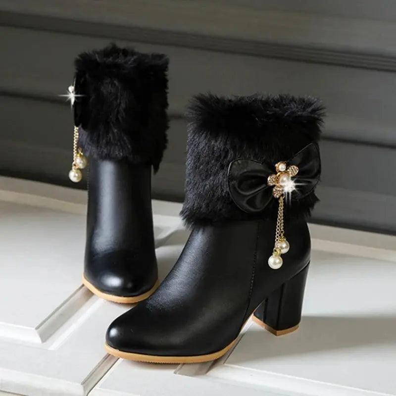 Lovely Lolita Winter Fashion High Heel Boots - Venus Trendy Fashion Online