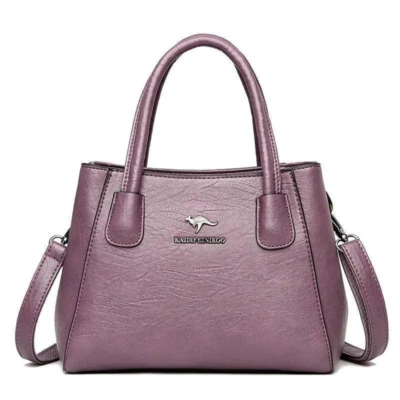 Luxury Solid Color Leather Handbags - Venus Trendy Fashion Online