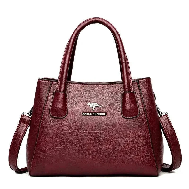 Luxury Solid Color Leather Handbags - Venus Trendy Fashion Online