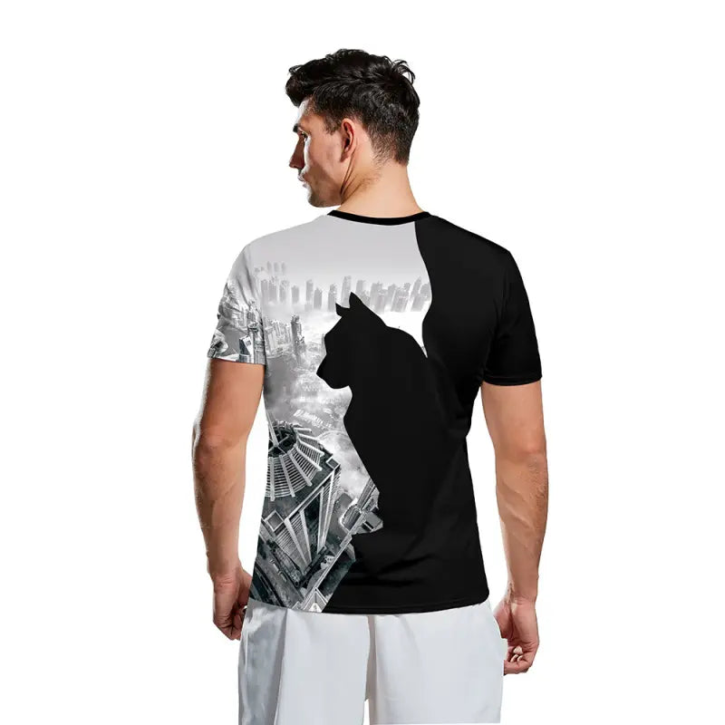 Men Fashion Round Neck Short Sleeve Printed Slim Fit T-Shirt - Venus Trendy Fashion Online