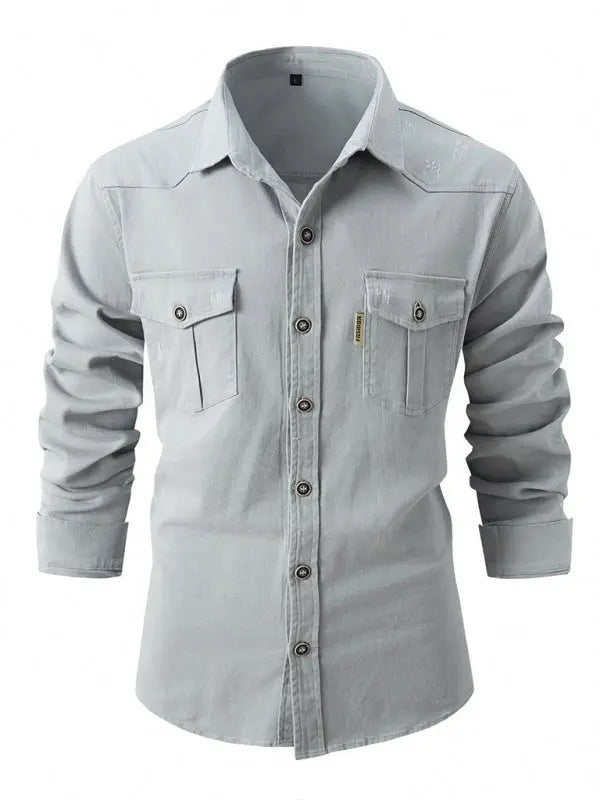 Men's Casual Fashion Business Long Sleeve Shirt - Venus Trendy Fashion Online