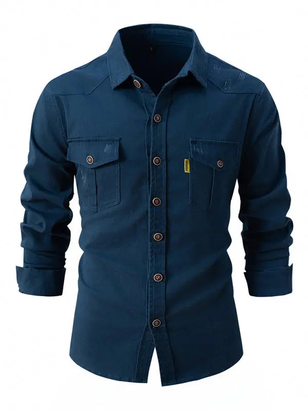 Men's Casual Fashion Business Long Sleeve Shirt - Venus Trendy Fashion Online