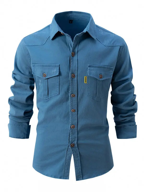 Men's Casual Fashion Business Long Sleeve Shirt - Venus Trendy Fashion Online