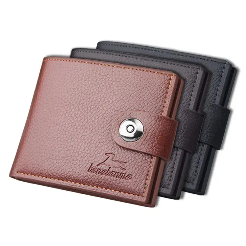 Men's Retro Woven Pattern Leather Wallet - Venus Trendy Fashion Online