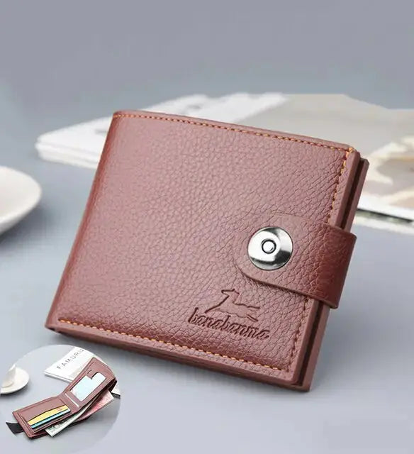 Men's Retro Woven Pattern Leather Wallet - Venus Trendy Fashion Online