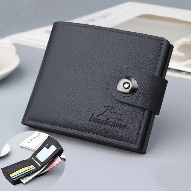 Men's Retro Woven Pattern Leather Wallet - Venus Trendy Fashion Online