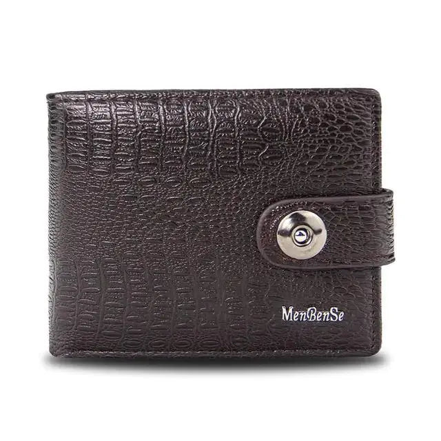 Men's Retro Woven Pattern Leather Wallet - Venus Trendy Fashion Online