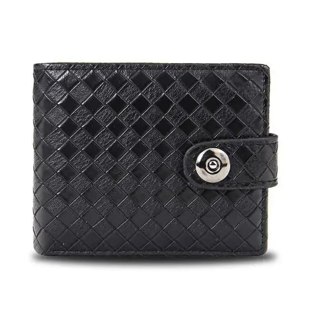 Men's Retro Woven Pattern Leather Wallet - Venus Trendy Fashion Online