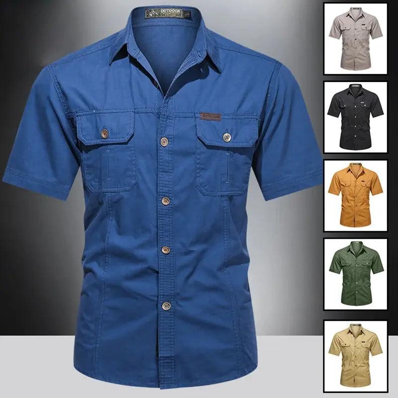 Men's Thin Breathable Lapel Cargo Shirts - Venus Trendy Fashion Online