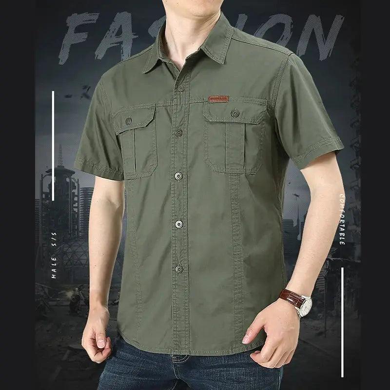 Men's Thin Breathable Lapel Cargo Shirts - Venus Trendy Fashion Online