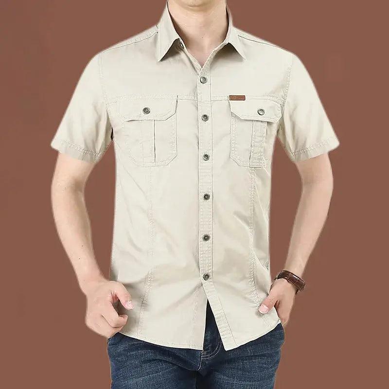 Men's Thin Breathable Lapel Cargo Shirts - Venus Trendy Fashion Online