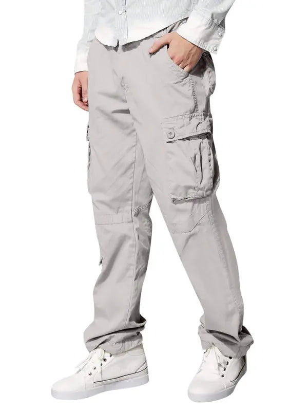 Men's multi-pocket loose casual straight cargo pants - Venus Trendy Fashion Online