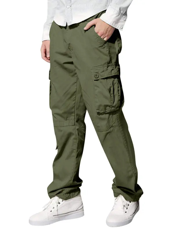 Men's multi-pocket loose casual straight cargo pants - Venus Trendy Fashion Online