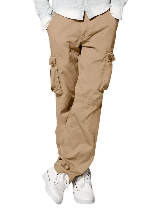 Men's multi-pocket loose casual straight cargo pants - Venus Trendy Fashion Online