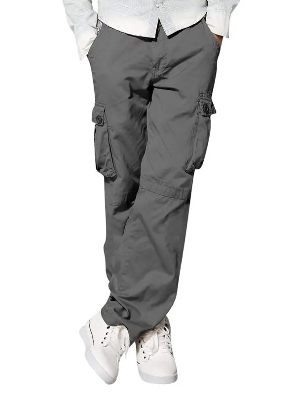 Men's multi-pocket loose casual straight cargo pants - Venus Trendy Fashion Online