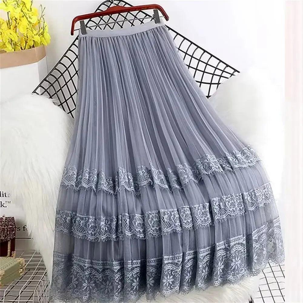 New 3 Layers Fashion Lace Hollow Long Skirts - Venus Trendy Fashion Online