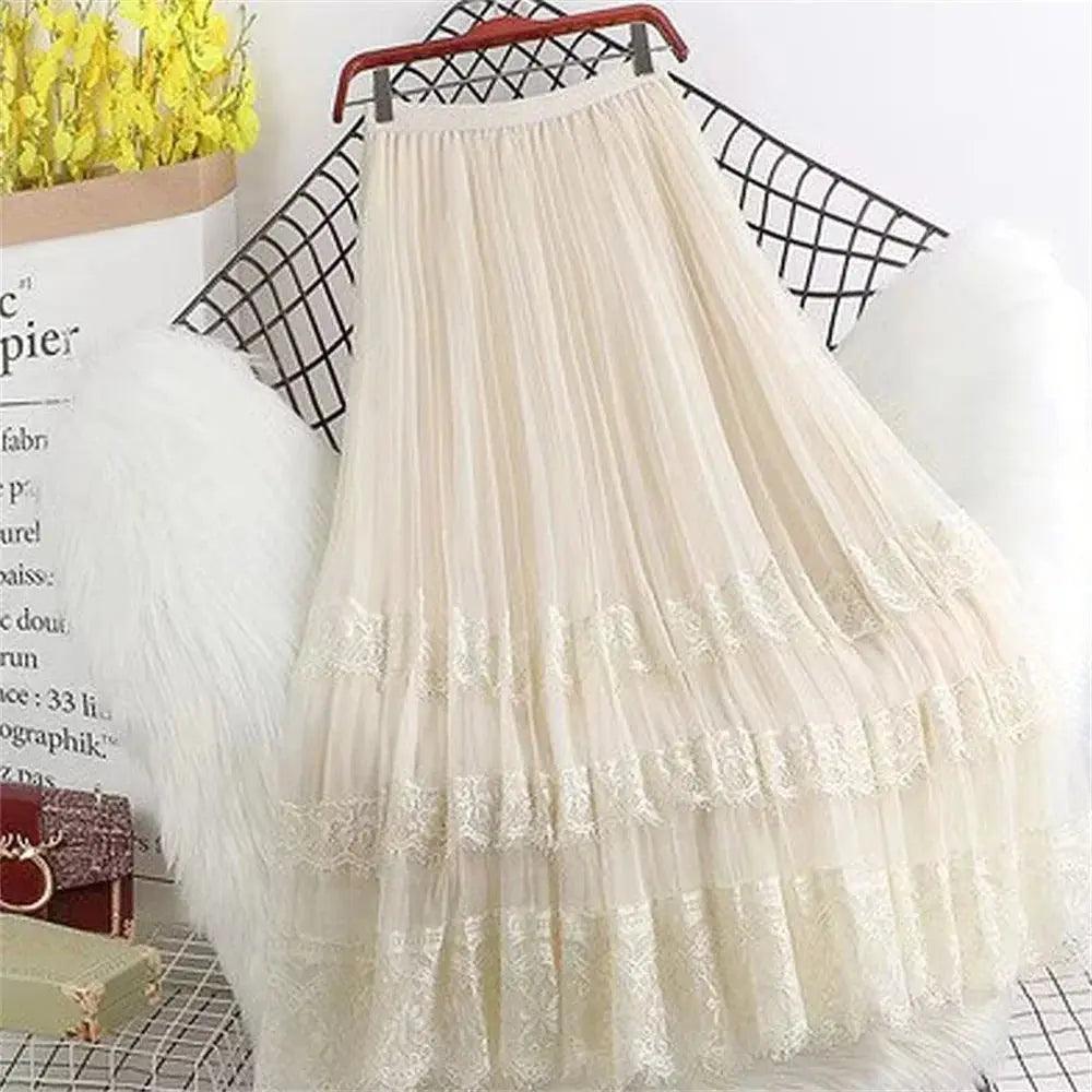 New 3 Layers Fashion Lace Hollow Long Skirts - Venus Trendy Fashion Online