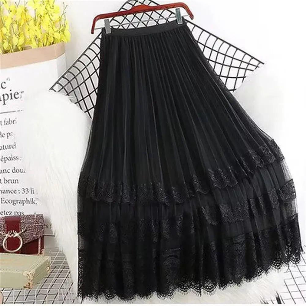 New 3 Layers Fashion Lace Hollow Long Skirts - Venus Trendy Fashion Online