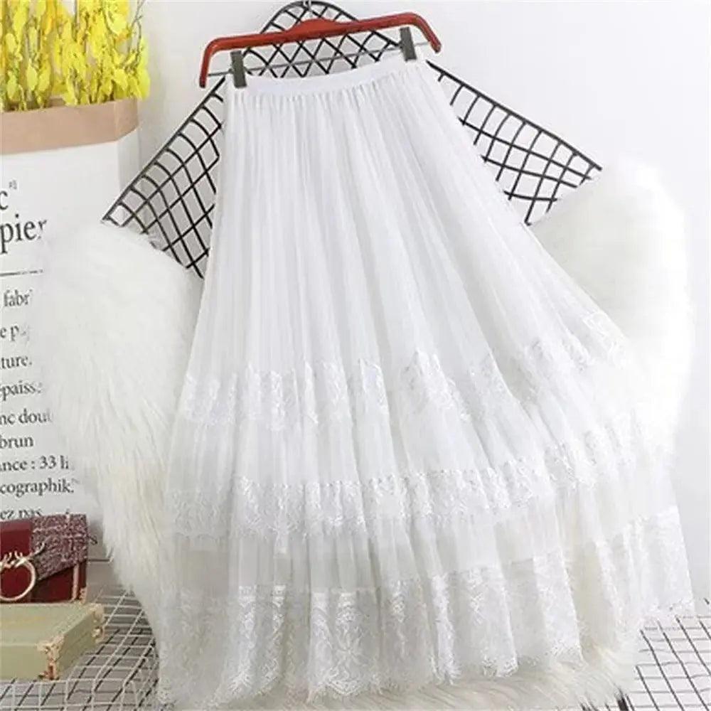 New 3 Layers Fashion Lace Hollow Long Skirts - Venus Trendy Fashion Online