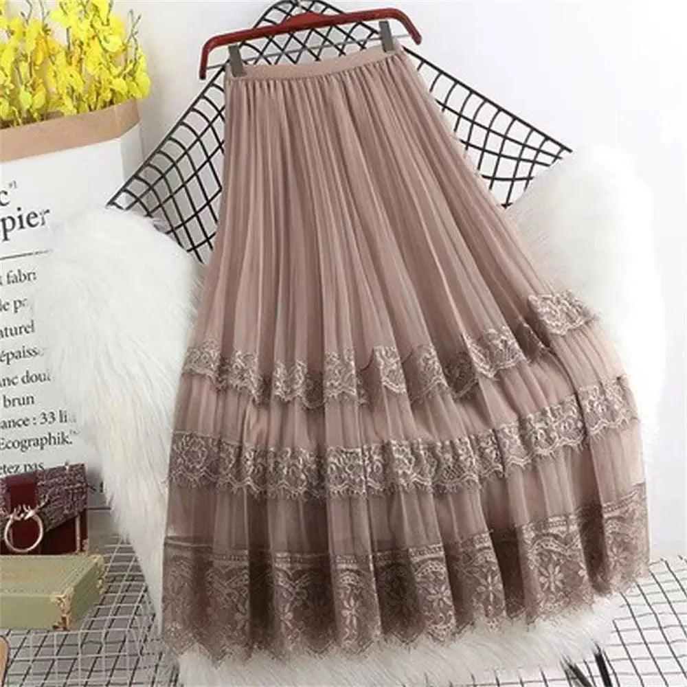 New 3 Layers Fashion Lace Hollow Long Skirts - Venus Trendy Fashion Online