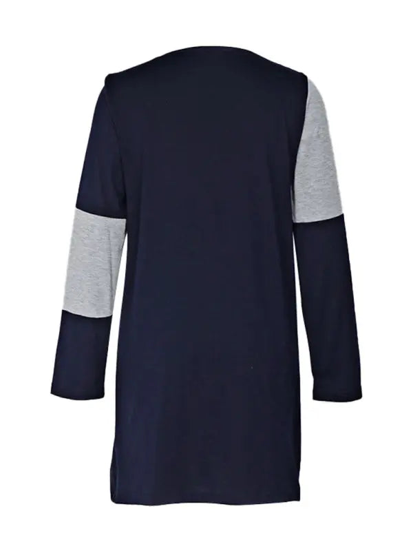 New women's casual color block long sleeve sweatshirt dress - Venus Trendy Fashion Online