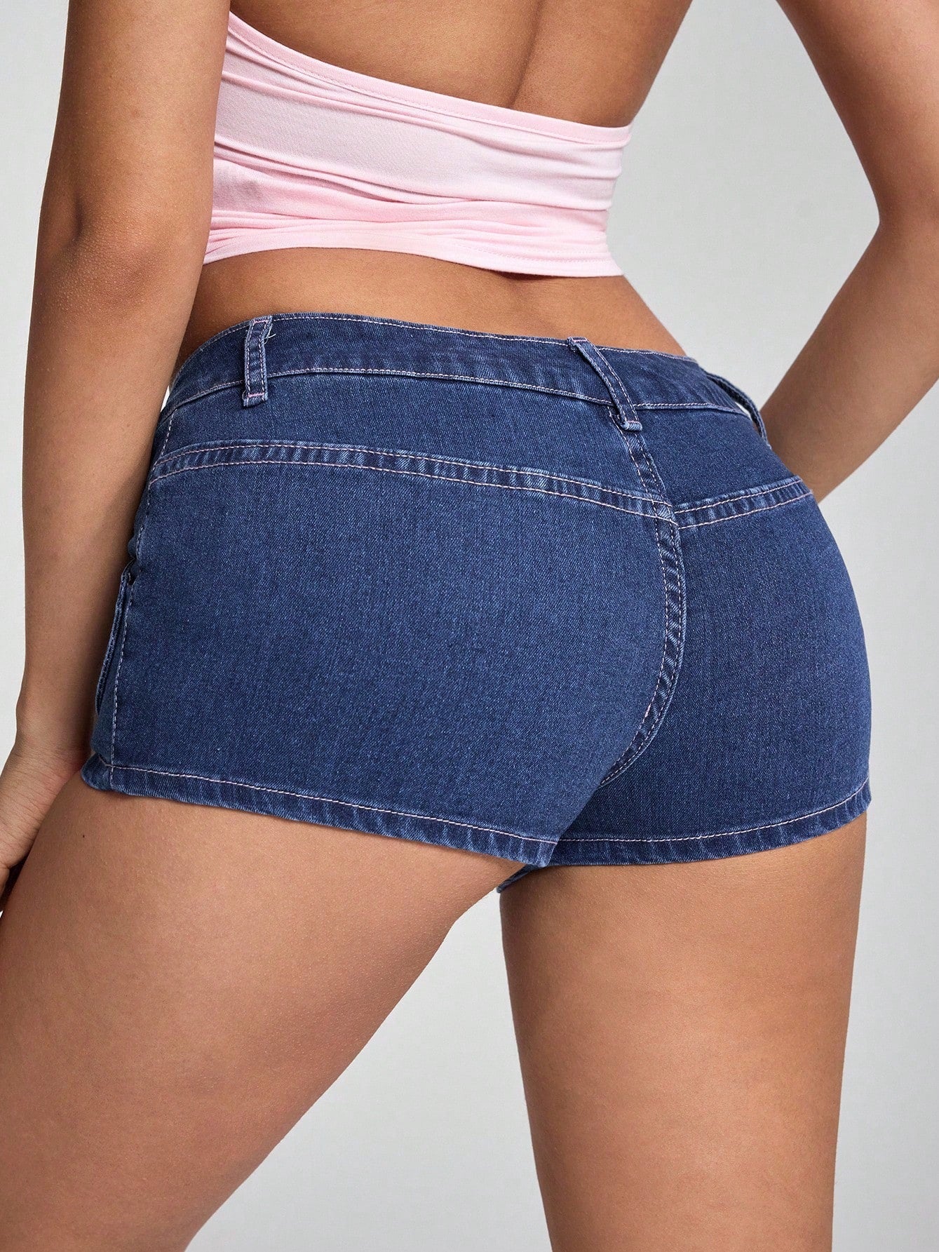 Women Casual Mid Stretch Denim Shorts