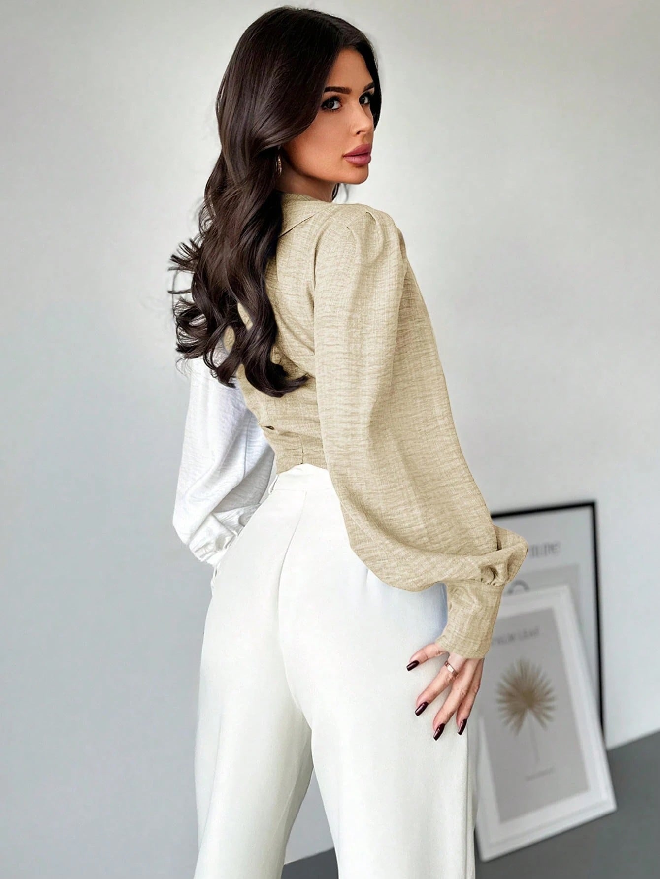 Women Long Sleeved Office Cardigan Top