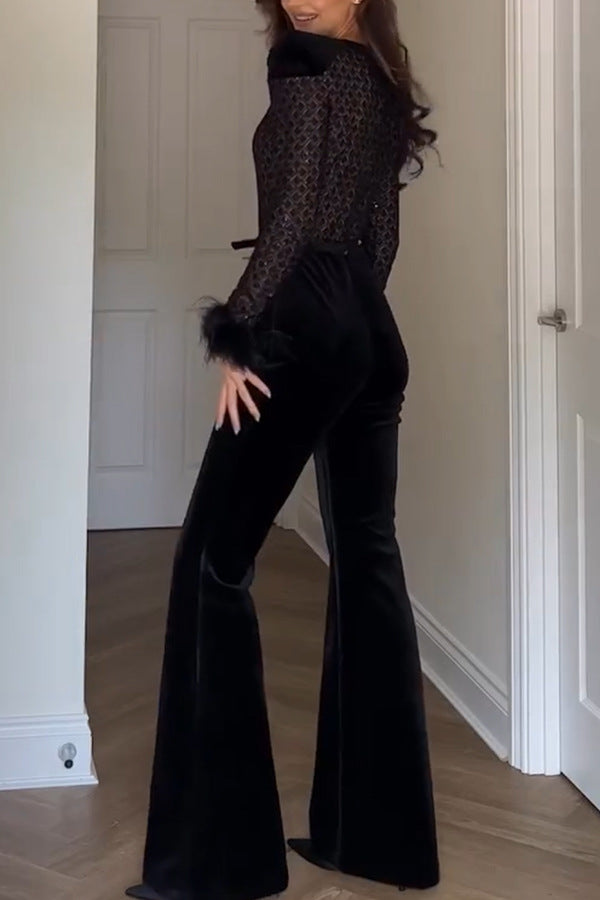 Women Casual Party Long Sleeve Jumpsuit