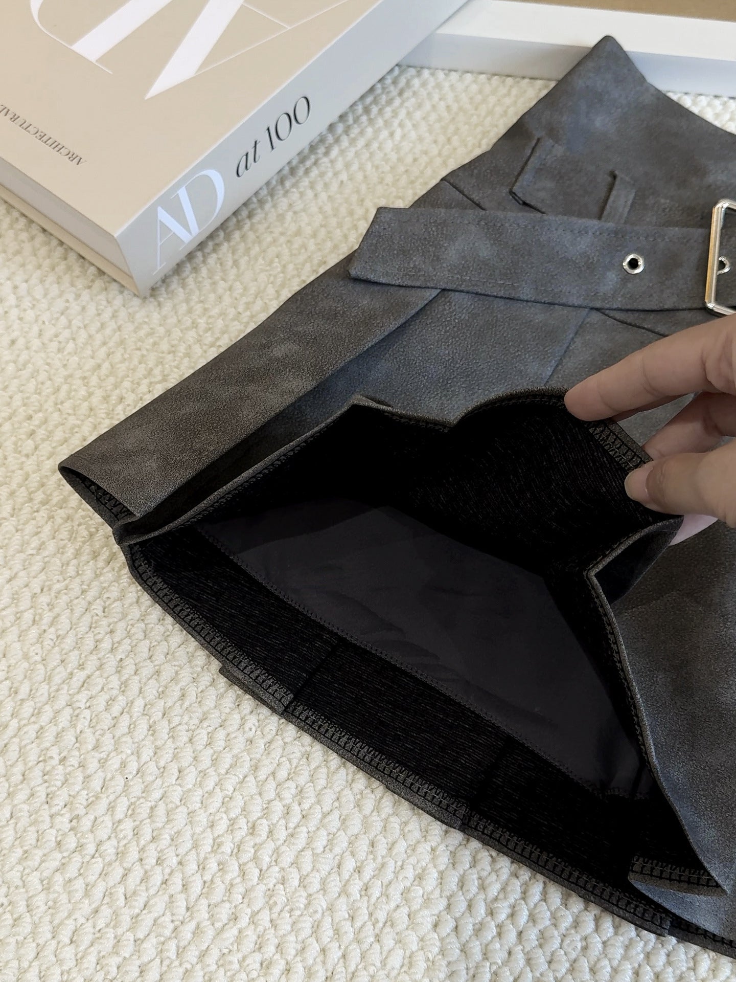 Women Faux Leather A line Skirt