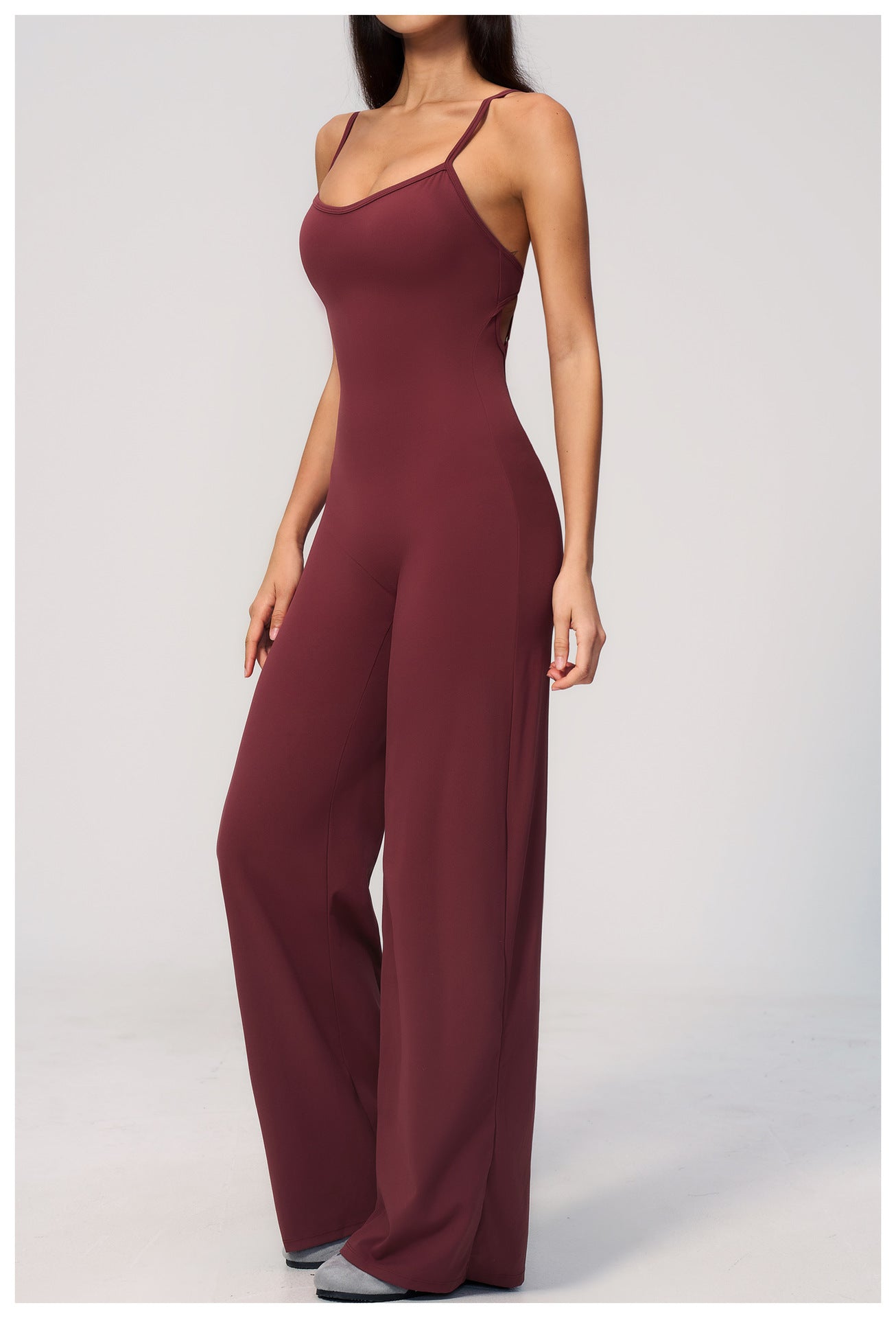 Brushed Yoga Wide Leg Pants Jumpsuit