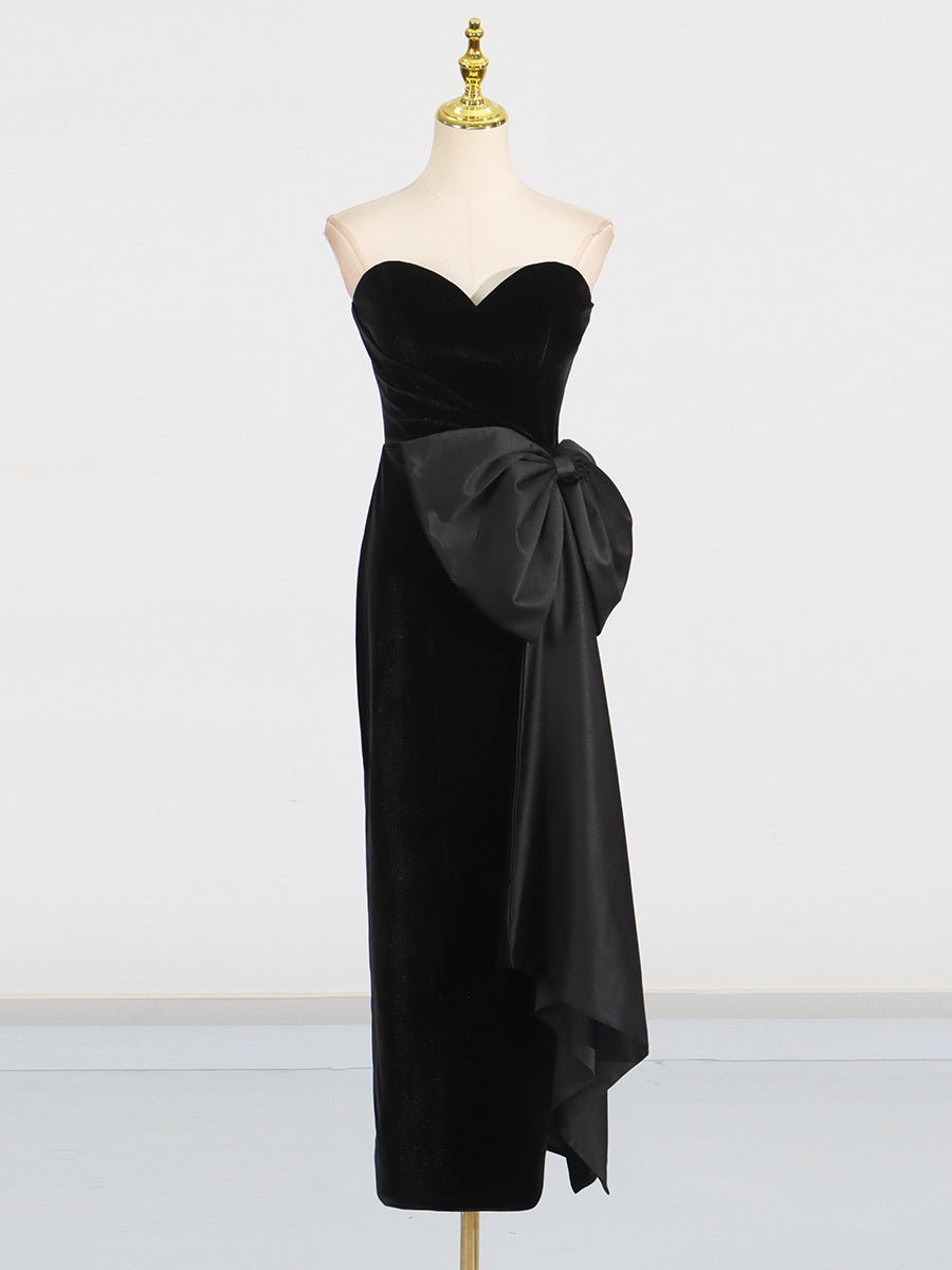 Spring Slimming Bow High Grade Tube Top Dress