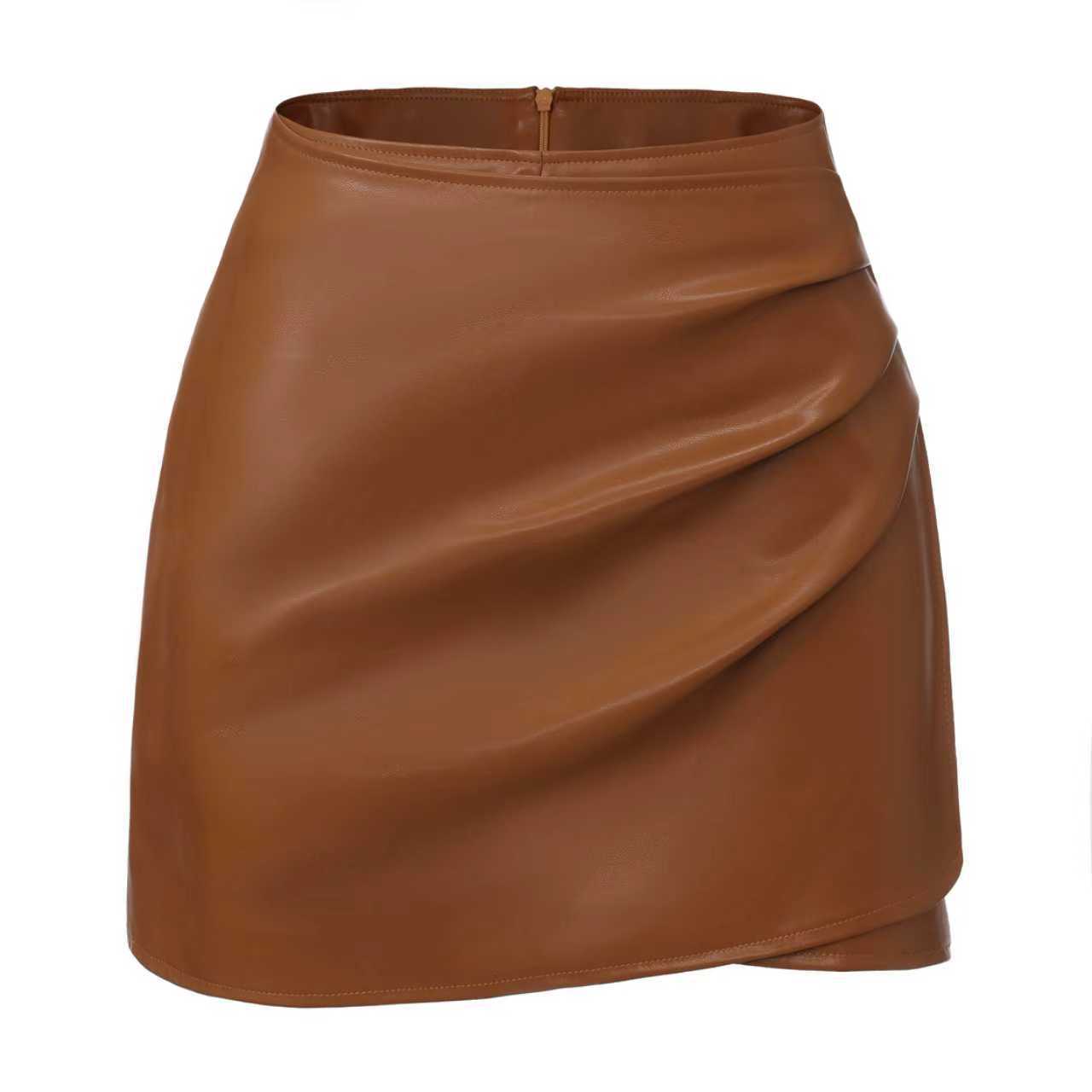 Women Faux Leather Pantskirt