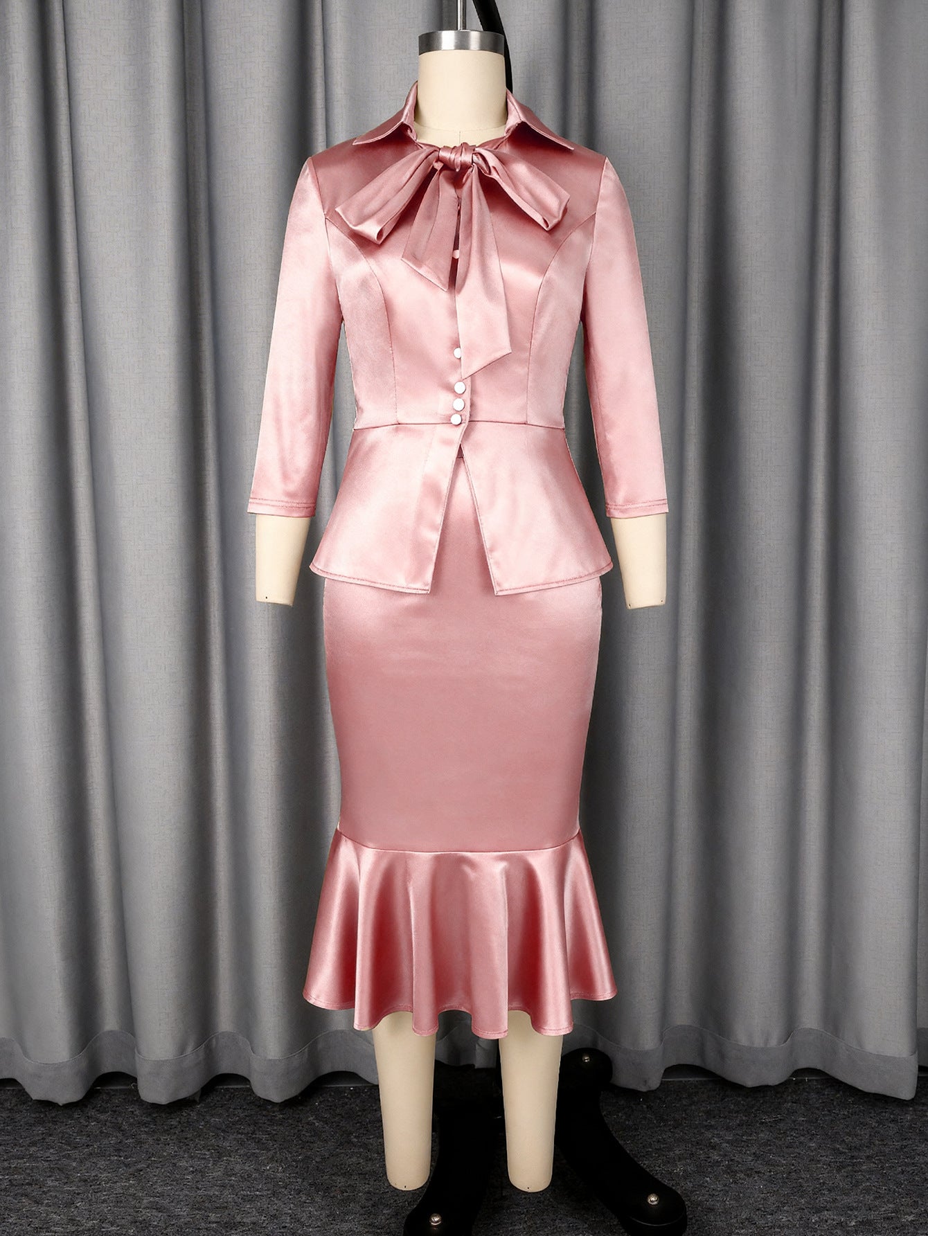 Elegant Satin Skirt Two Piece Sets