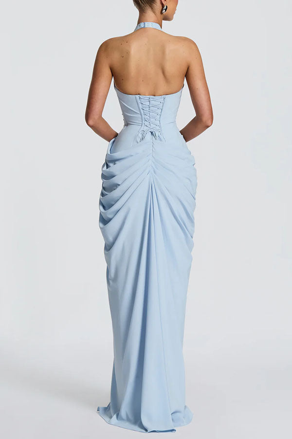 Spring Summer Halter Split Dress