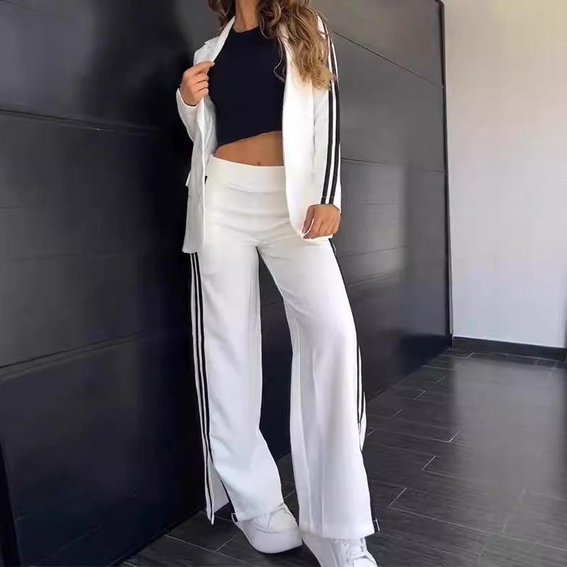 Women Casual Wide Leg Pants Two Piece Suit - Venus Trendy Fashion Online