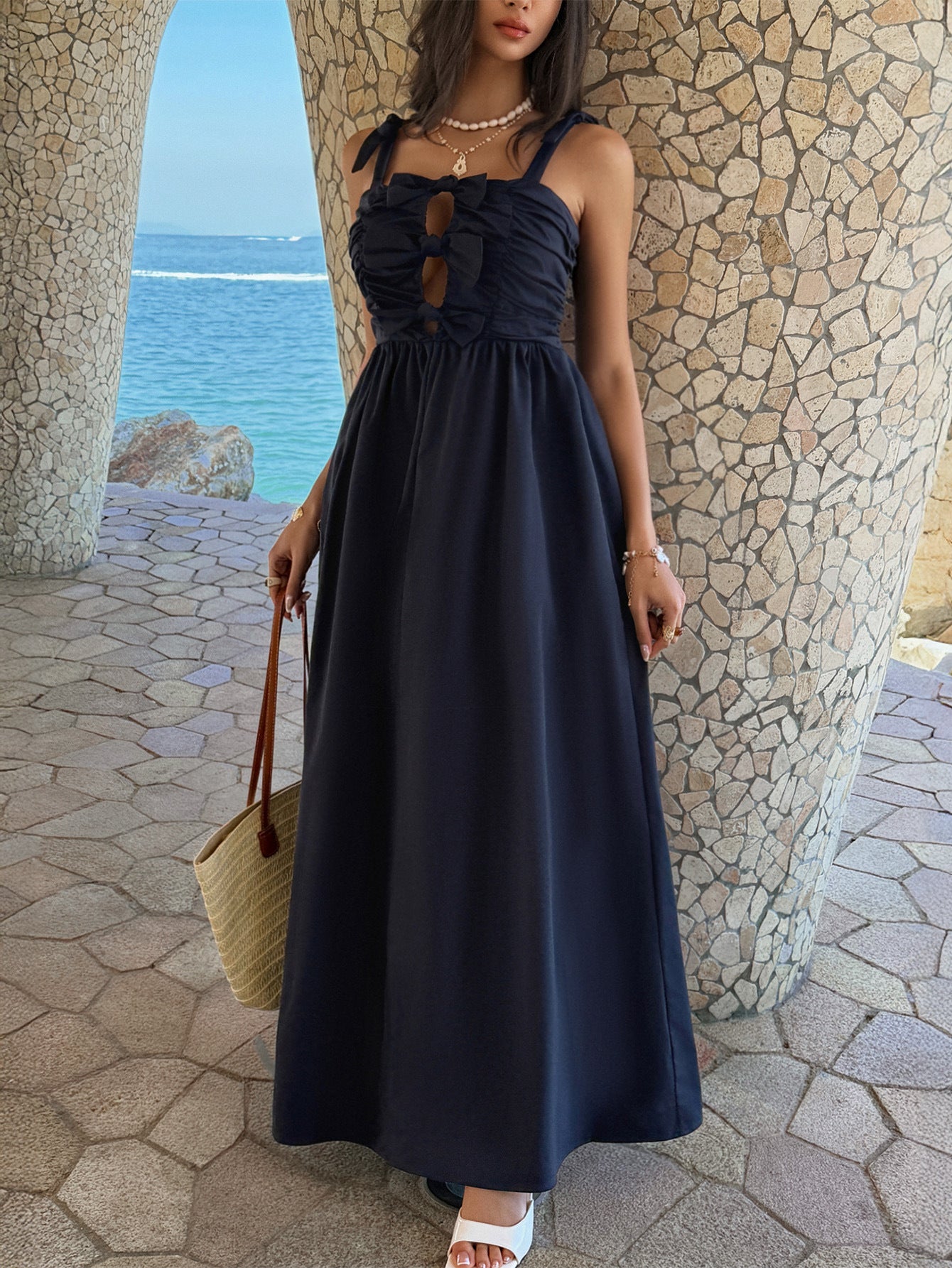 Casual Holiday Bow A line Dress