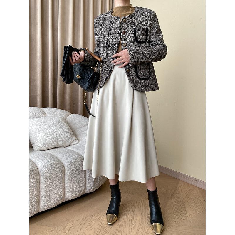 High Grade Elegant Fashionable A line Leather Skirt - Venus Trendy Fashion Online