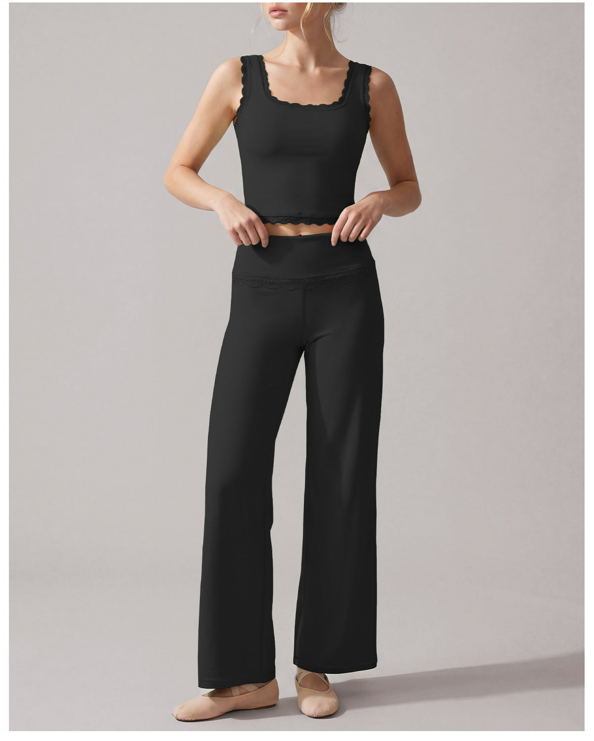 High Grade Lace Stitching Sports Two Piece Set